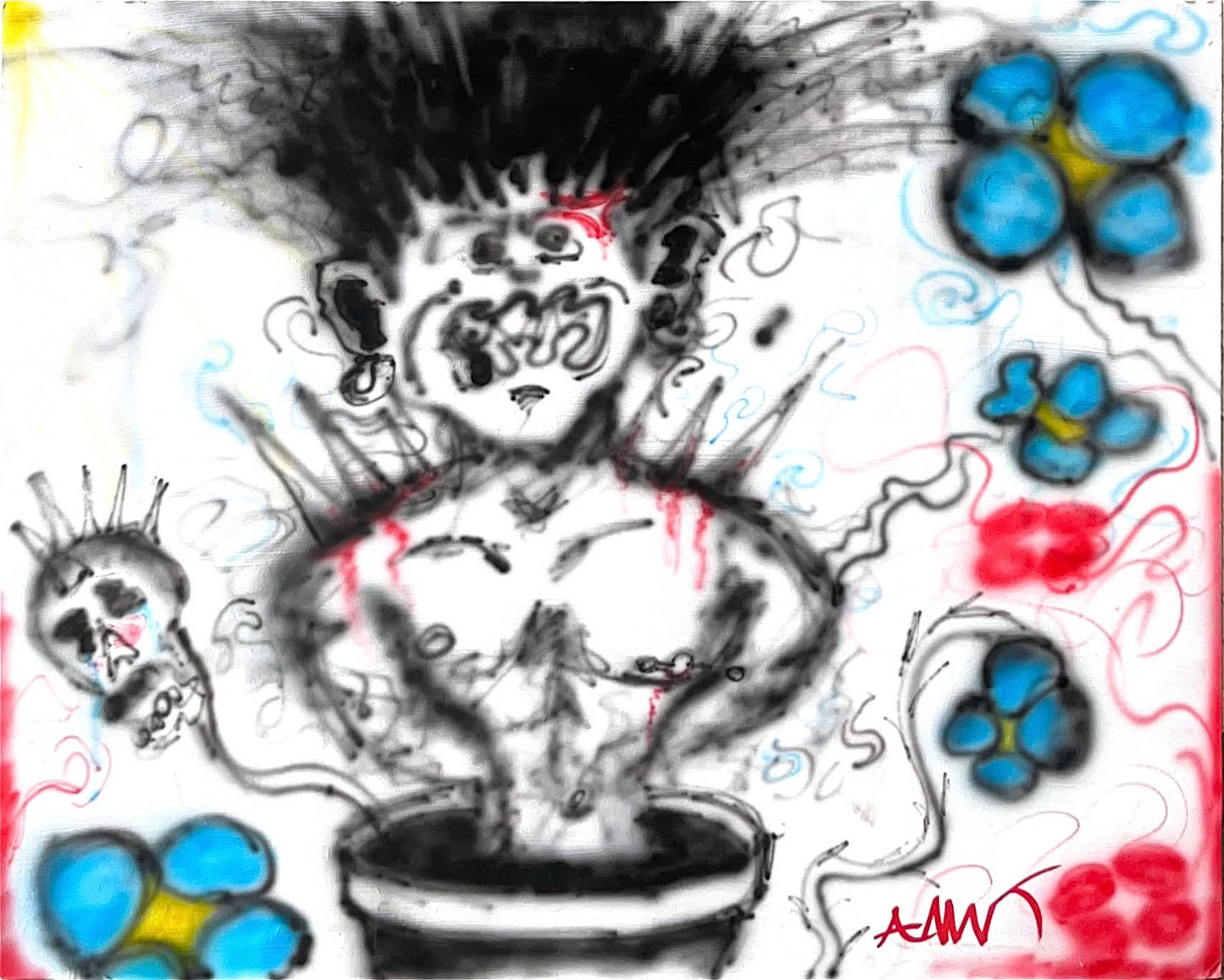 Doubled Sided "Flower Pot Djinn" and "Eat to Live"  24"x30"